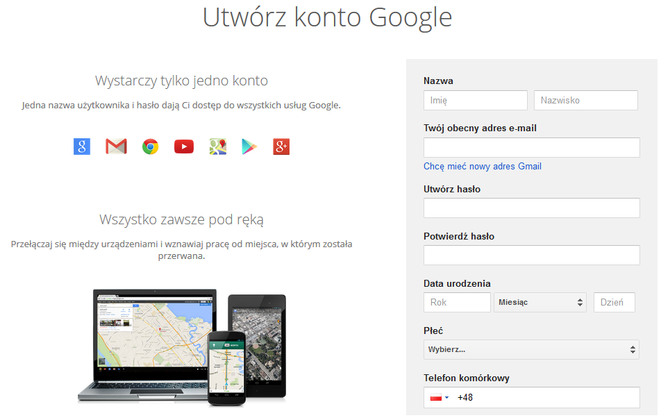 laczenie konta firmowego z google