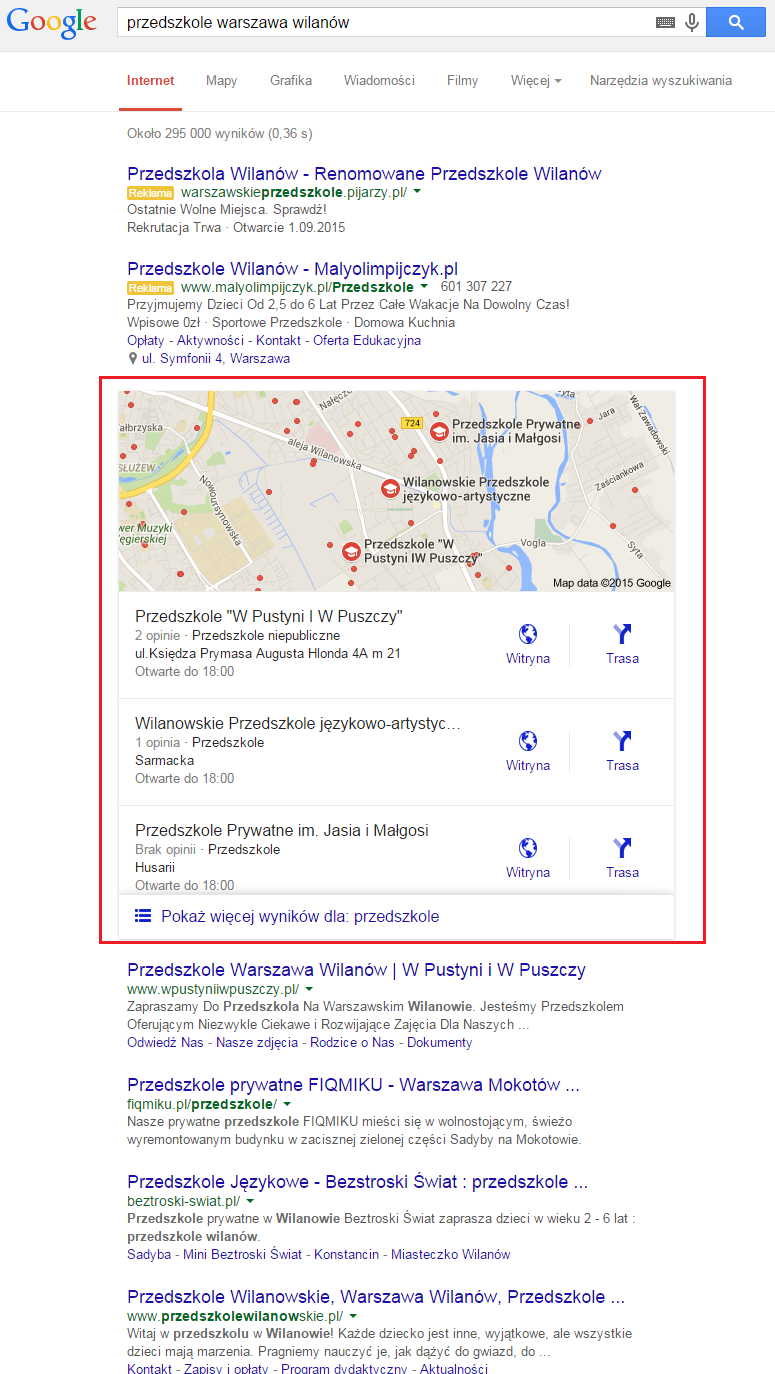 przedszkole warszawa wilanow