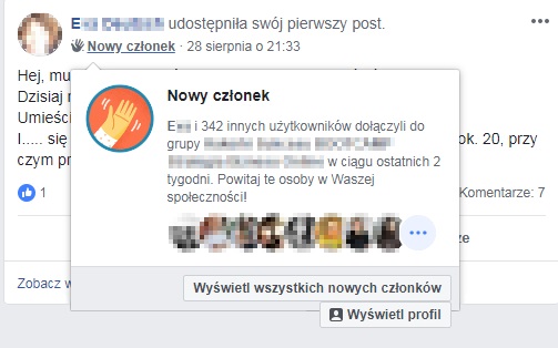 Założyciel, Administrator czy Lider konwersacji? Facebook oznacza członków grup