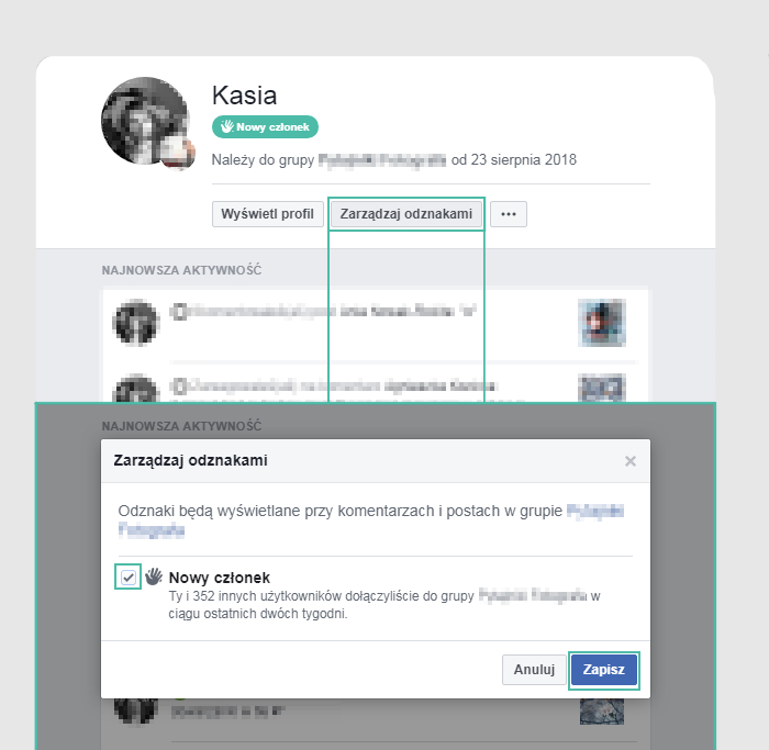 Założyciel, Administrator czy Lider konwersacji? Facebook oznacza członków grup