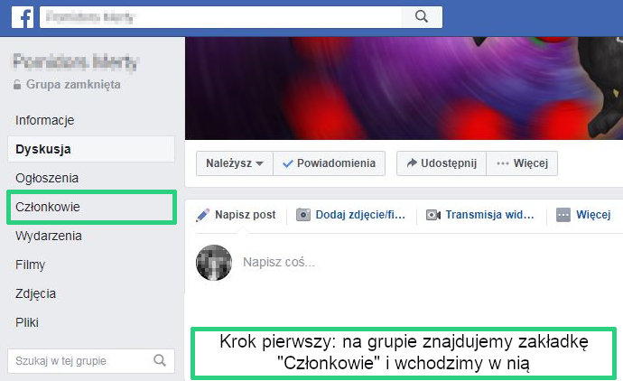 wejdz na grupe