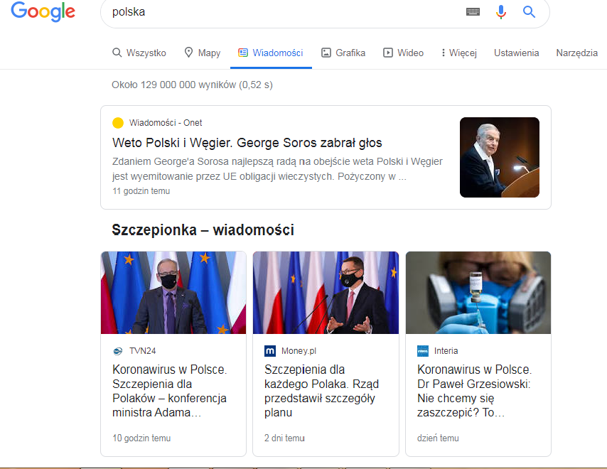 Wiadomości Google