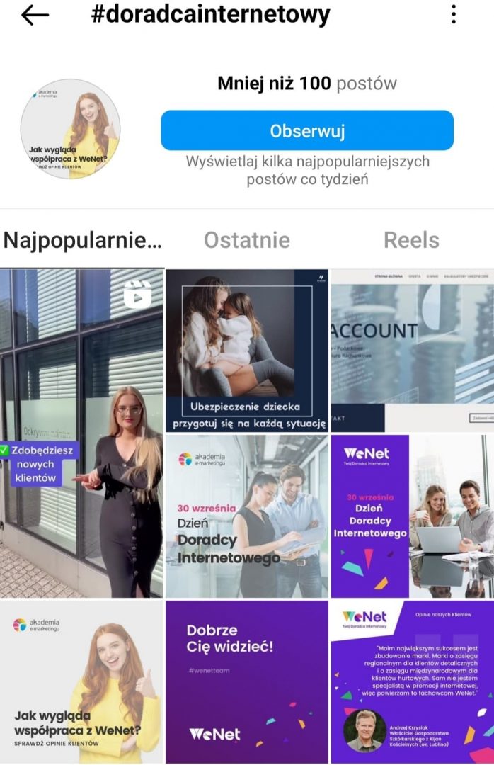 hasztag na Instagramie
