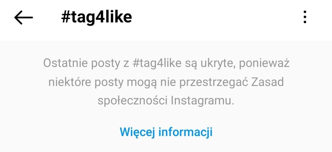przyklad_zbanowanego_hasztagu_na_Instagramie