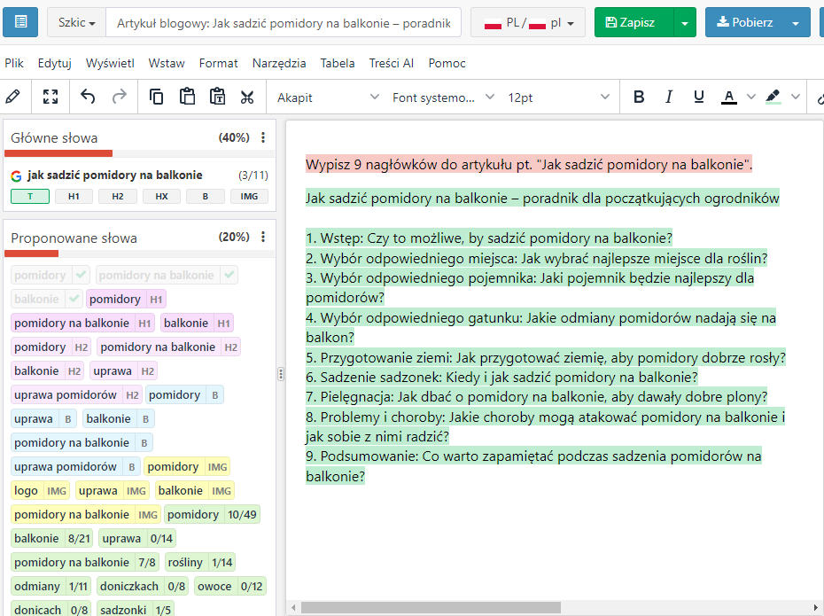 tworzenie treści ze sztuczną inteligencją