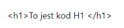 kod html h1 nagłówek