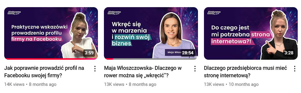 wideo na kanale efektywna firma w necie