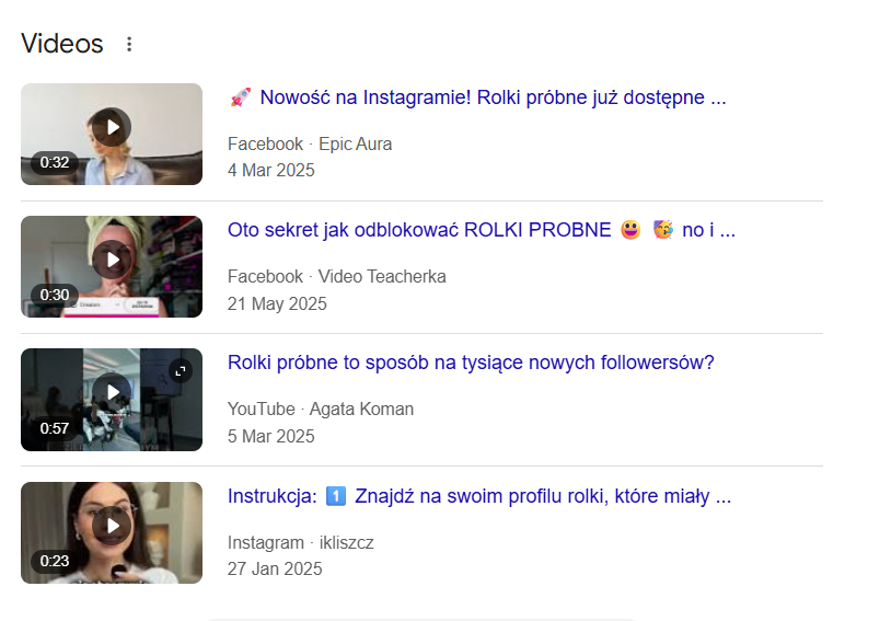 posty społecznościowe w wynikach wyszukiwania Google