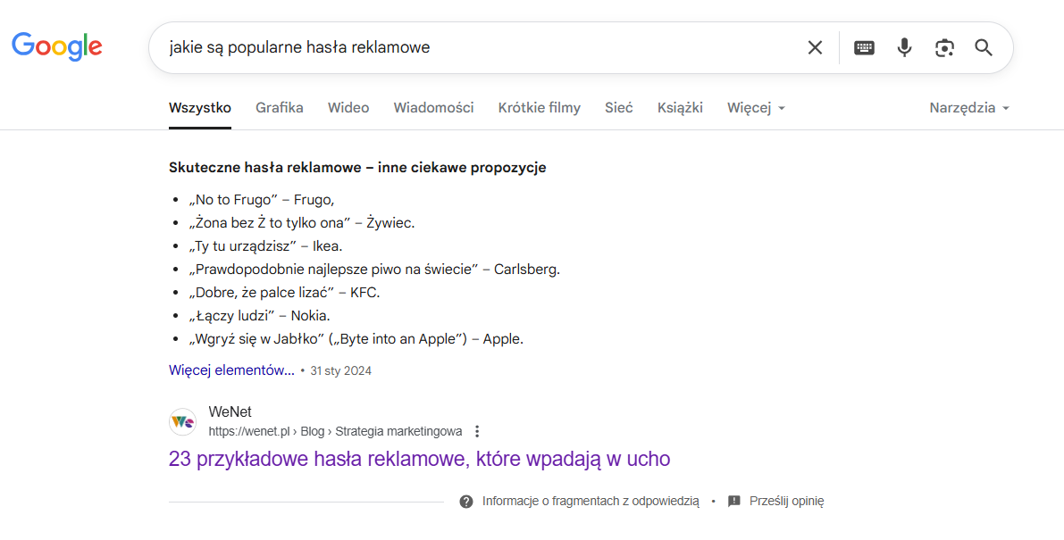 wyszukiwanie w google przykład