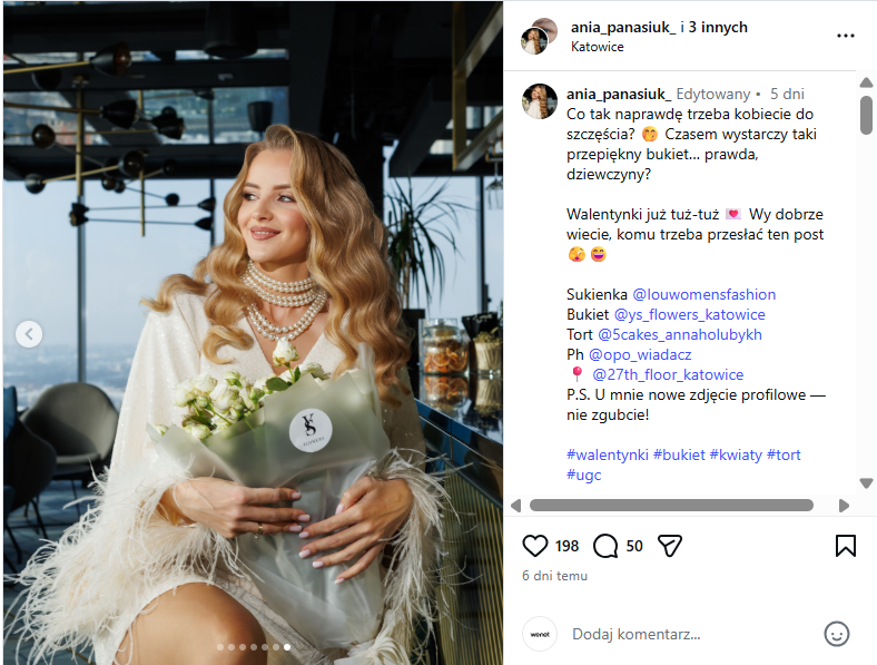 walentynkowy post społecznościowy