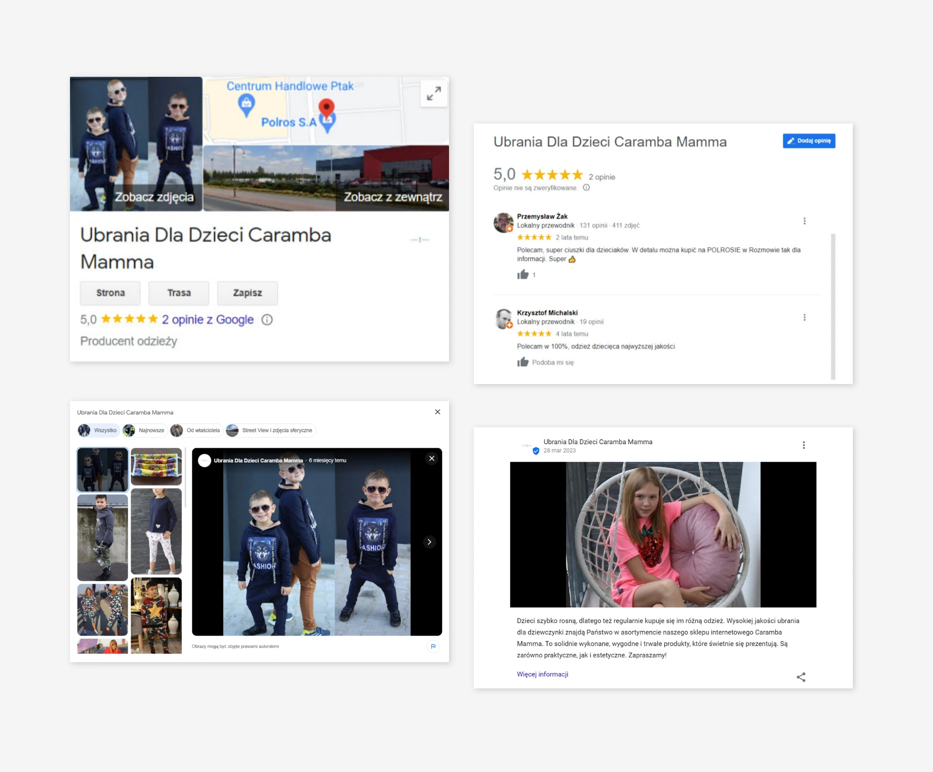Zrzut z Profilu Firmy wizytówki Caramba